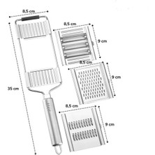 Go İthalat Ayarlanabilir 3 Farklı Başlıklı Tutmalı Sebze Dilimleyici Peynir Rendeleyici Aparat