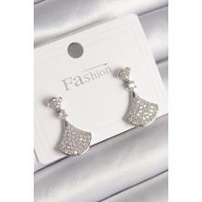 Callerrons Accessories Gümüş Renk Zirkon Taşlı Motif Model Kadın Küpe - EBJ241214W29902