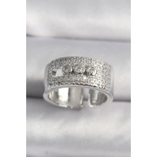Callerrons Accessories Gümüş Renk Zirkon Taşlı Messika Model Kadın Yüzük - EBJ241214W29978