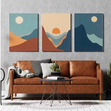 Aktüel Matisse - Boho - Art Deco - Soyut - Doğa ( 3 Lü Çerçevesiz ) Poster - Afiş - Tablo KR2C00858/