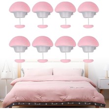 8 Adet Yorgan ve Çarşaf Tutucu Sabitleyici, Kaydırmaz Nevresim Düzenleyici Klipsler, Yatak Örtüsü Klipsi, Mantar Yuvarlak Sabitleme Klipsleri, Düğmeli Yorgan Sabitleme Tutacağı (Pembe)