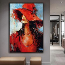 Zevahir Mobilya Dekorasyon Yağlı Boya Görünümlü Genç Kadın Kanvas Tablo