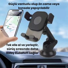 Coofbe Ayarlanabilir Uzunluk Yüksekllik Oynar Başlıklı Ön Cam ve Torpido Üzeri Araç Telefon Tutucu