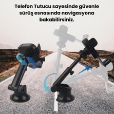 Coofbe Ayarlanabilir Uzunluk Yüksekllik Oynar Başlıklı Ön Cam ve Torpido Üzeri Araç Telefon Tutucu