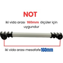 Yahya 4 Adet Halka Boru Siyah Beyaz Metal Mobilya Kulbu 160 mm