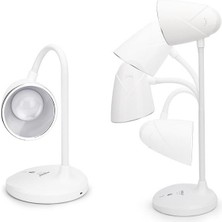 Wellhise VD-6046 Masa Lambası Kablosuz Type-C Şarjlı Katlanabilir LED Okuma Işığı, USB Şarj Bağlantı Noktası ve Dokunmatik Dimmer Kontrol Sistemi
