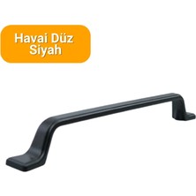 Yahya 4 Adet Havai Düz Siyah Metal Mobilya Kulbu 160 mm