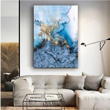 Zevahir Mobilya Dekorasyon Modern Mavi Renk Kanvas Tablo