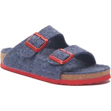 Comfortfüsse / Bali-W - Yün Çift Bantlı Ev Terliği ( Lacivert - Kırmızı Yün )