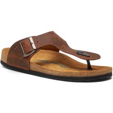 Comfortfüsse / Maui - Deri Parmak Arası Terlik ( Kahverengi Yağlı Deri )