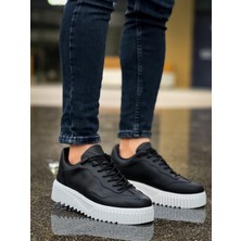 BA0802 Boa Siyah Renk  Yüksek Taban Erkek Günlük Ayakkabı