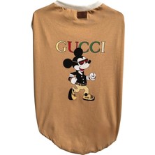 Tekno Trust Orta ve Büyük Irk Mickey Mouse Desenli Sütlü Kahve Kedi Köpek Kıyafeti Elbisesi 5xl/beden 2