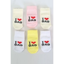 Pamuklu 6'lı Yenidoğan Erkek Bebek Çorap Dad Erkek