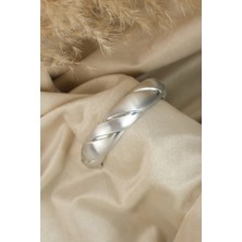 Çildan Womens Silver Özel Tasarım Burma Kelepçe Bileklik