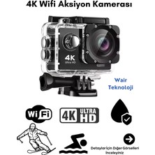 Wair Teknoloji 4K Ultra Hd Wifi Aksiyon Kamera Su Geçirmez Aksiyon Kamerası