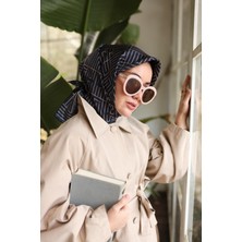 Silk Home Tivil Ipek Eşarp 11447-35  Lacivert  Karışık Desen