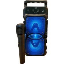 Yüksek Bass Bluetooth Tf Kart USB Aux Mikrofon Girişi Fm Radyo Taşınabilir Rgb LED Hoparlör