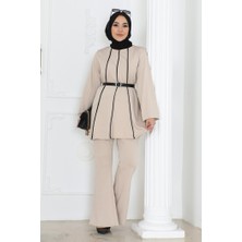 İlkimay.com River Tunik Pantolon Ikili Takım 1299 - Taş