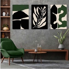 Zevahir Mobilya Dekorasyon Soyut Desen 3'lü Mdf Tablo Set