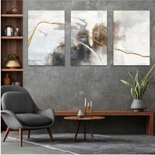 Soyut Desen 3'lü Mdf Tablo Set