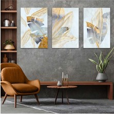 Soyut Desen 3'lü Mdf Tablo Set