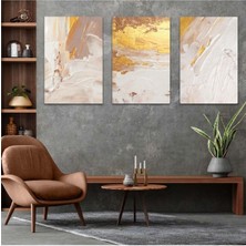 Soyut Desen 3'lü Mdf Tablo Set