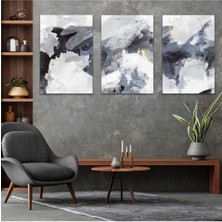 Soyut Desen 3'lü Mdf Tablo Set
