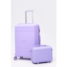 Elatae Premium Polipropilen Kırılmaz 2'li Valiz Seti Orta Boy ve Makyaj 2'li Set V305