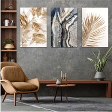 Zevahir Mobilya Dekorasyon Modern Çizim 3'lü Mdf Tablo Set