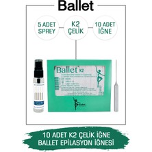 Ballet 10 Adet K2 Gümüş Epilasyon Iğnesi 10'lu K2 Çelik Iğne