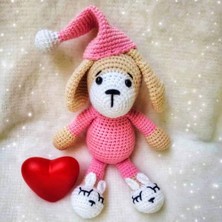 Uykucu Köpek Amigurumi Organik Oyuncak
