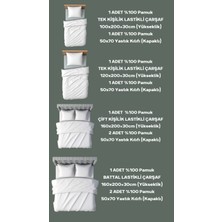 Cemeteks Firuze %100 Pamuk Doğal Tek Kişilik Ranforce Kumaş Lastikli Çarşaf + Yastık Kılıfı Seti /100X200/120X200/ 30CM Yükseklik