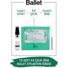 Ballet 10 Adet K4 Gümüş Epilasyon Iğnesi 10'lu K4 Çelik Iğne