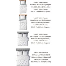 Cemeteks Firuze %100 Pamuk Doğal Tek Kişilik Ranforce Kumaş Lastikli Çarşaf + Yastık Kılıfı Seti /100X200/120X200/ 30CM Yükseklik