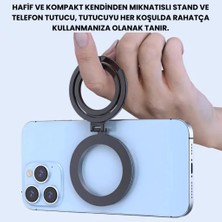 Coofbe Yükseklik Ayarlı Katlanılabilir Magsafe Uyumlu Magnetic Çift Halkalı Telefon Standı Halka Telefon Tutucu