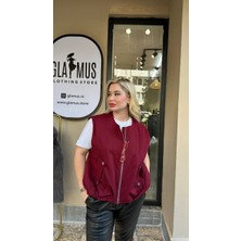glam Bordo Bomber Ceket