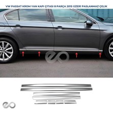 Ebal Oto Vw  Passat B8 Krom Yan Kapı Çıtası 8 Prç. 2015-2019  P.çelik