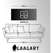 Gaagart Panoramik Kanvas Duvar Tablosu Soyut Yağlı Boya Görünümlü Kiremit Desen