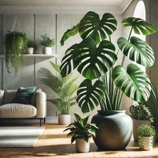 Smyrna Garden Delikli Deve Tabanı - 90-120 cm - Monstera Deliciosa - Popüler Bitki - Dolgun Formda