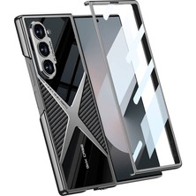 Nova Global Samsung Galaxy Z Fold 6 Kılıf Ultra Ince Kamera Korumalı Pc + Karbon Arka Yüzey X - Pro Kapak - Siyah