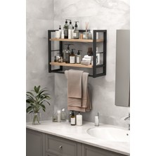 L'occi Concept Ludlow 2 Raflı Metal Düzenleyici Havluluk Duvara Monte Banyo Rafı Metal Organizer Çok Amaçlı Raf