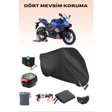 Breen Yamaha R25 TR54 Edition Için Arka Çanta ve Kilit Uyumlu Siyah Motosiklet Branda, Güvenli