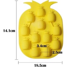 Güncel Çarşı 2 Adet Ananas Şekilli Buz Küpü Kalıbı Yapışmaz Silikon Ananas Buzluk Buz Ve Çikolata Kalıbı Sarı Renk