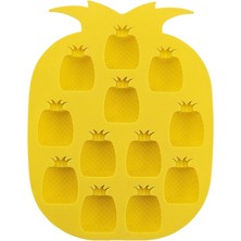 Güncel Çarşı 2 Adet Ananas Şekilli Buz Küpü Kalıbı Yapışmaz Silikon Ananas Buzluk Buz Ve Çikolata Kalıbı Sarı Renk