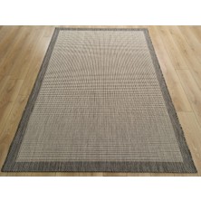 Çam Halı Sisal 9313 Gri / Beyaz Bordürlü Jüt Sisal Kilim