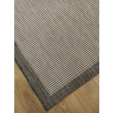 Çam Halı Sisal 9313 Gri / Beyaz Bordürlü Jüt Sisal Kilim