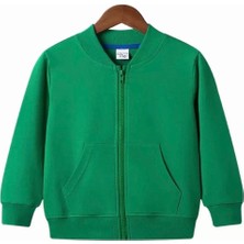 Kids Face Özel Tasarım Kolej Yaka Tam Fermuarlı Şardonlu Kışlık Erkek Çocuk Ceket Sweatshırt