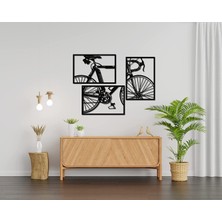 Dekoratif Ev Bisiklet Duvar Dekoru 3'lü Set Mdf Tablo