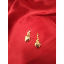 Kalpli Taşlı Gold Model Küpe