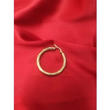 Burgu Halka Model Gold Küpe